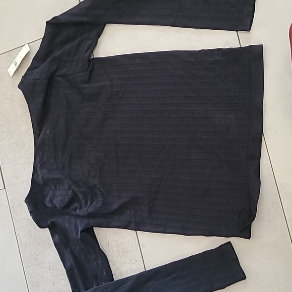 Anthropologie black long sleeve scoop neck Back. NWT - Picture 3 of 7